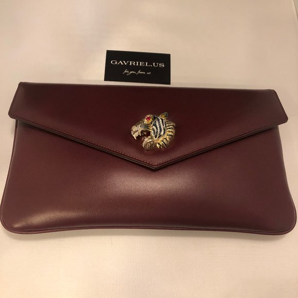 Gucci Rajah Leather Clutch in Burgundy - Picture 6 of 8